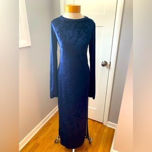 Stark Royal blue velvet dress with side slit